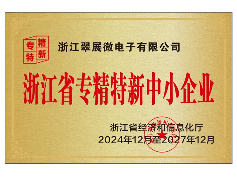 企业资质-浙江省专精特新中小企业荣誉证书